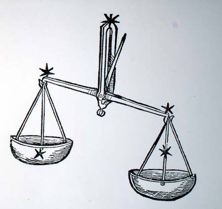 Libra (the Scales) an illustration from the 'Poeticon Astronomicon' by C.J. Hyginus, Venice von Scuola pittorica italiana