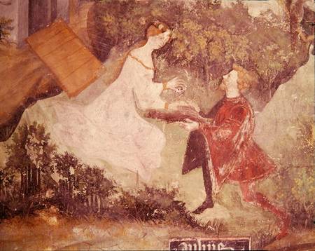 The Month of July, detail of a couple von Scuola pittorica italiana