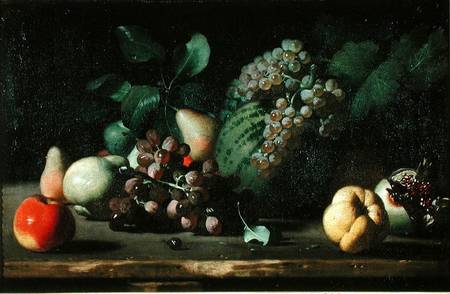 Still Life with Grapes and Pomegranate von Scuola pittorica italiana