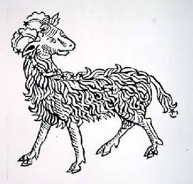 Aries (the Ram) an illustration from the 'Poeticon Astronomicon' by C.J. Hyginus, Venice 1485