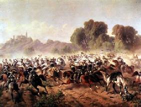Detail of the Charge of the Battalion of Genova and Savoia Cavalry at the Volta Mountains 1848