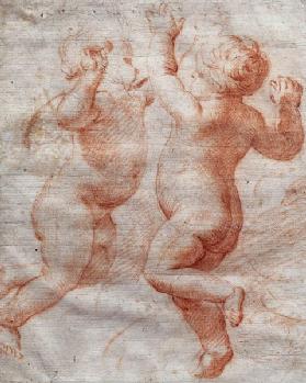 Two dancing putti c.1700
