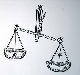 Libra (the Scales) an illustration from the 'Poeticon Astronomicon' by C.J. Hyginus, Venice 1485
