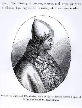 Portrait of Pope Innocent IV (d.1254) illustration from 'Science and Literature in the Middle Ages a 1878