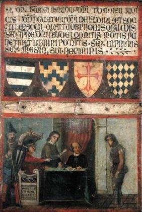 Scene of Justice with Four Coats of Arms 1273
