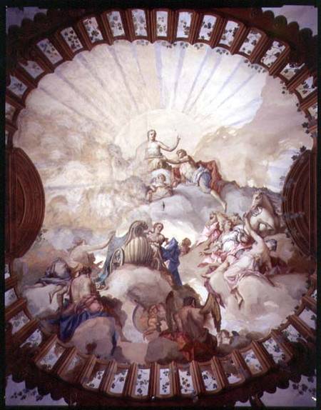 Triumph of the Empress Maria Theresa of Austria (1717-80) (ceiling painting) von Scuola pittorica italiana