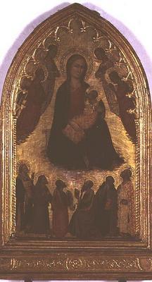 Madonna of Humility with Saints (tempera on panel) 18th