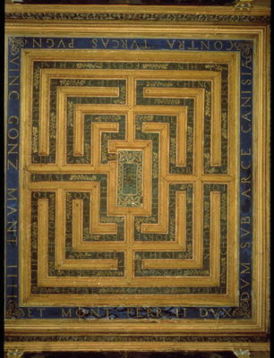Maze design, from the ceiling of the Sala del Labirinto (photo) von Italian School, (15th century)