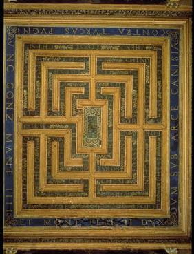 Maze design, from the ceiling of the Sala del Labirinto (photo) 1833