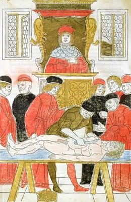 The Dissection, illustration from 'Fasciculus Medicinae' by Johannes de Ketham (d.c.1490) 1493 (wood 1833