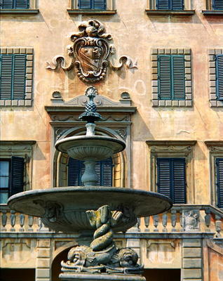 Detail of the facade, Villa di Celle (photo) von Italian School, (17th century)
