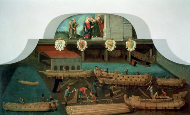 Sign of the Venetian Boat Builders' Guild, 1517 (panel) von Italian School, (18th century)