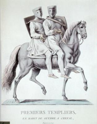 Early Mounted Knights Templars in Battle Dress, 1783 (colour litho) von Italian School, (18th century) (after)