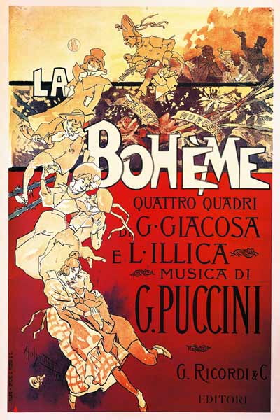 Poster for La Boheme, Opera by Giacomo Puccini von Italian School, (19th century)