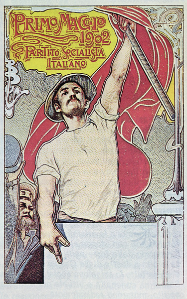 1st May, Poster of the Italian Socialist Party, 1901 (colour litho) von Italian School, (20th century)
