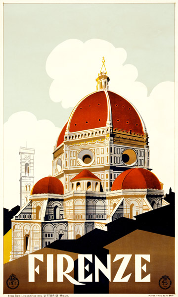 Florence Travel Poster von Italian School, (20th century)
