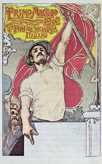 1st May, Poster of the Italian Socialist Party, 1901 (colour litho) 1829