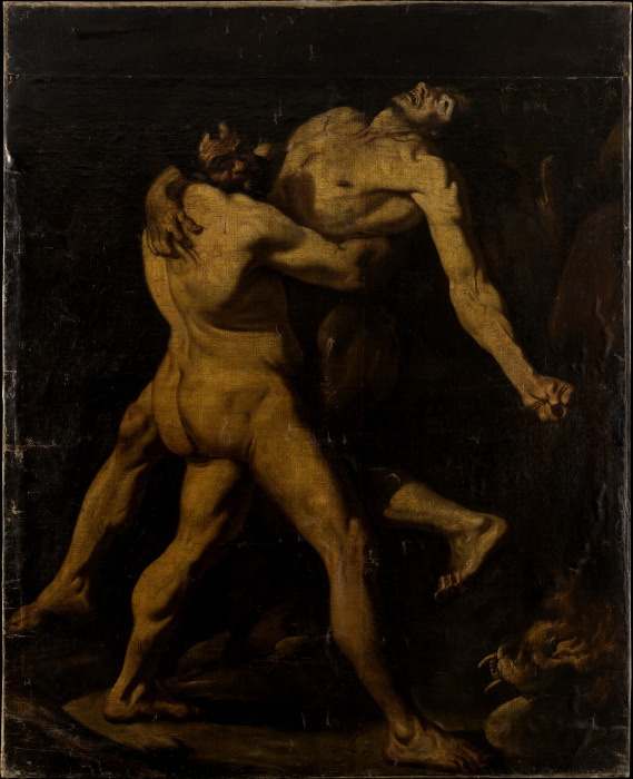 Herkules und Antäus von Italienischer Meister des 17. Jahrhunderts