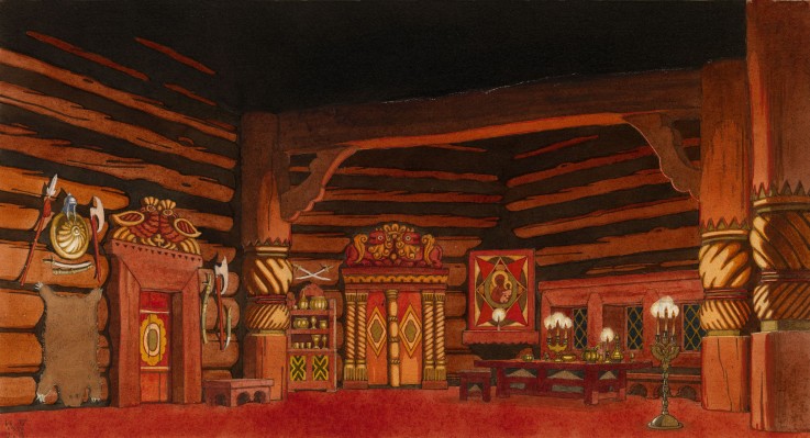 Bühnenbildentwurf zur Oper Die Zarenbraut von N. Rimski-Korsakow von Ivan Jakovlevich Bilibin