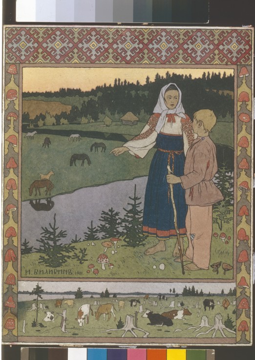 Illustration zum Märchen Aljonuschka und Iwanuschka von Ivan Jakovlevich Bilibin