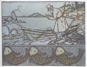 Illustration zum Märchen Der Goldfisch 1908