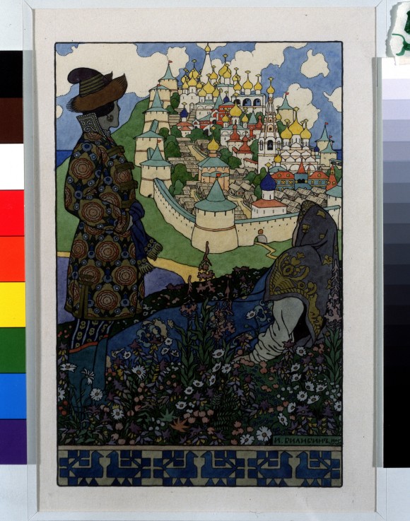 Insel Buyan. Illustration zum Märchen vom Zaren Saltan von A. Puschkin von Ivan Jakovlevich Bilibin