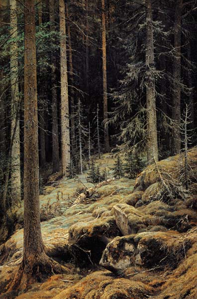 Shishkin / Forest Darkness / Painting von Iwan Iwanowitsch Schischkin
