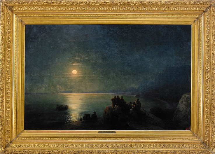 Die antike griechische Dichter am Ufer bei der Mondnacht von Iwan Konstantinowitsch Aiwasowski