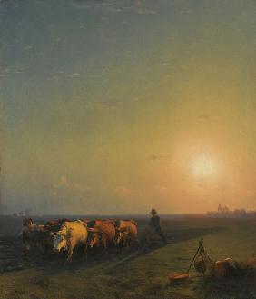 Pflügen der Felder, Krim 1865