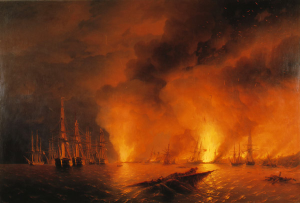 Die Seeschlacht bei Sinope am 30. November 1853 von Iwan Konstantinowitsch Aiwasowski