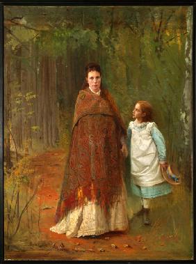 Im Park. Porträt der Frau und Tochter des Künstlers 1875