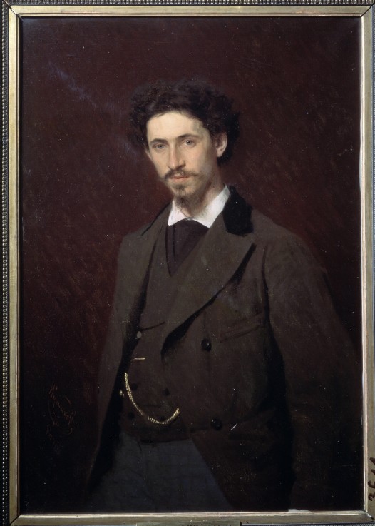 Porträt des Malers Ilja E. Repin (1844-1930) von Iwan Nikolajewitsch Kramskoi