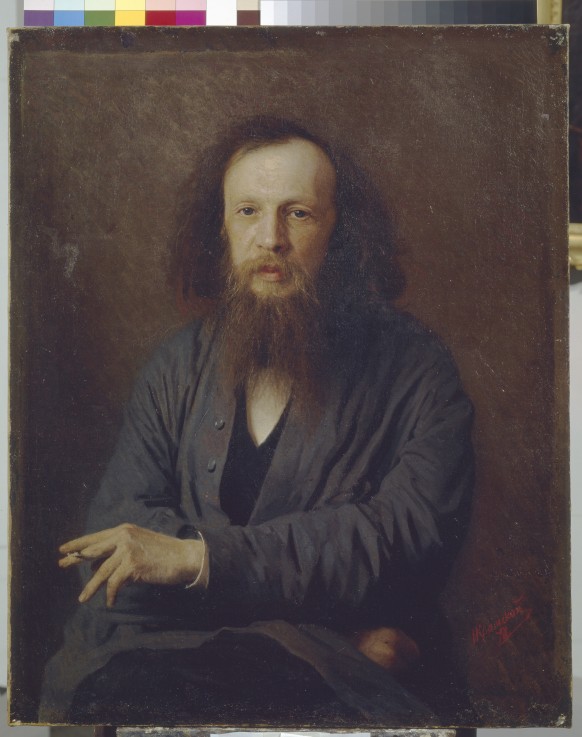 Porträt von Dmitri Iwanowitsch Mendelejew von Iwan Nikolajewitsch Kramskoi