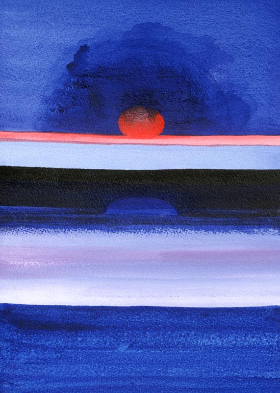 Seascape, Sunset, Helsinki, 1991 (acrylic on canvas)  von Izabella  Godlewska de Aranda