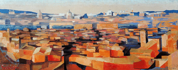 Rome, View from the Spanish Academy on the Gianicolo, Dusk von Izabella  Godlewska de Aranda