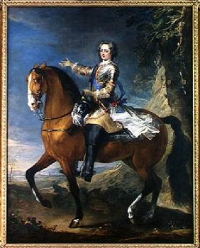 Equestrian Portrait of Louis XV (1710-74) at the age of thirteen 1723