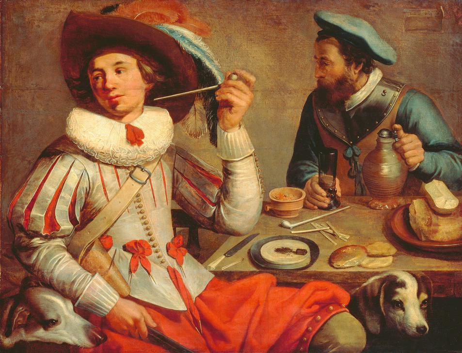 Zwei Soldaten an einem Tisch von Jacob Cuyp