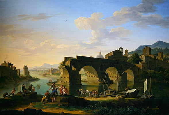 The Ponte Rotto in Rome (oil on canvas) von Jacob de Heusch