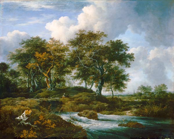 Eichen an einem Gießbach. von Jacob Isaacksz van Ruisdael