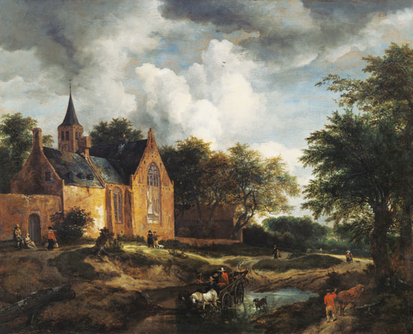 Landschaft mit alter Kirche von Jacob Isaacksz van Ruisdael