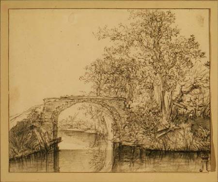 Landscape with a Stone Bridge von Jacob Isaacksz van Ruisdael