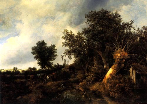 Landschaft mit Hütte von Jacob Isaacksz van Ruisdael