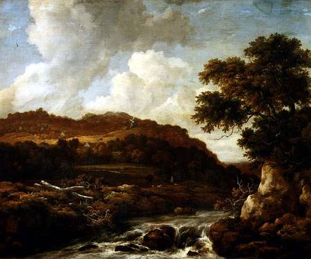 Mountainous Wooded Landscape with a Torrent von Jacob Isaacksz van Ruisdael