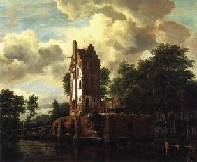 Die Ruine des Huis Kostverloren an der Amstel bei Amsterdam 1660