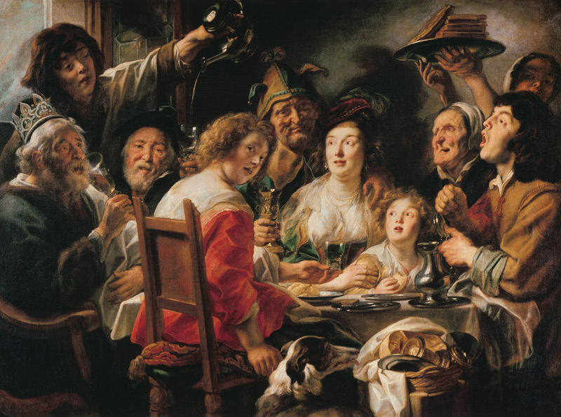 Der König trinkt (Epiphaniasfeier) von Jacob Jordaens