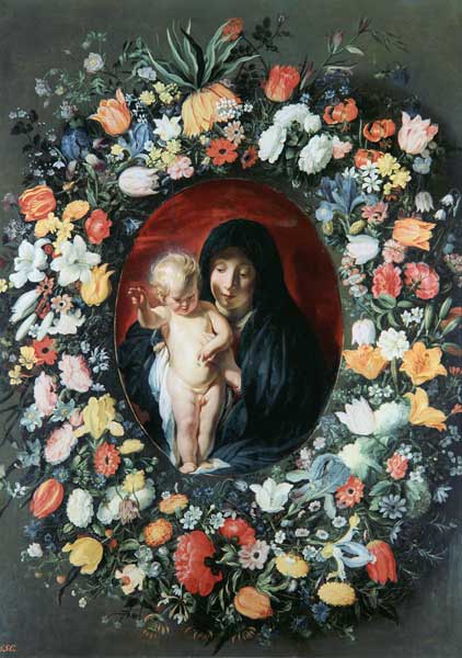 J.Jordaens,Daniels,Madonna im Blumenkrnz von Jacob Jordaens