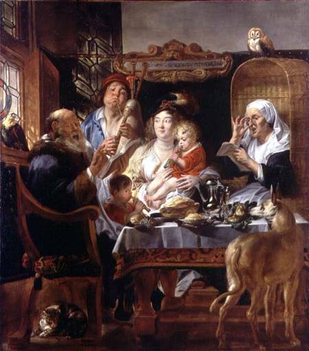 "As the Old Sing, the Young Pipe" von Jacob Jordaens