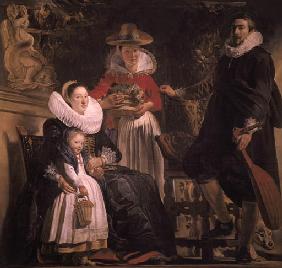 Selbstbildnis mit Familie im Garten 1630