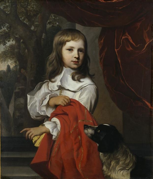 Knabenbildnis mit Hund von Jacob or Jacques van Loo