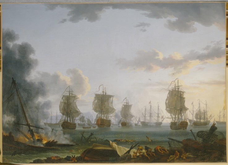Die Rückkehr der russischen Flotte nach der Seeschlacht von Çesme von Jacob Philipp Hackert